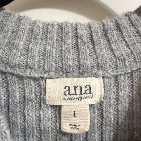 A.N.A RIBBED KNIT LONG SLEEVE CREWNECK PULLOVER‎ SWEATER LARGE - Picture 2 of 8